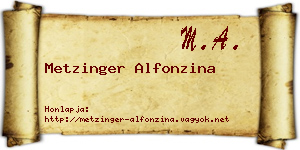 Metzinger Alfonzina névjegykártya